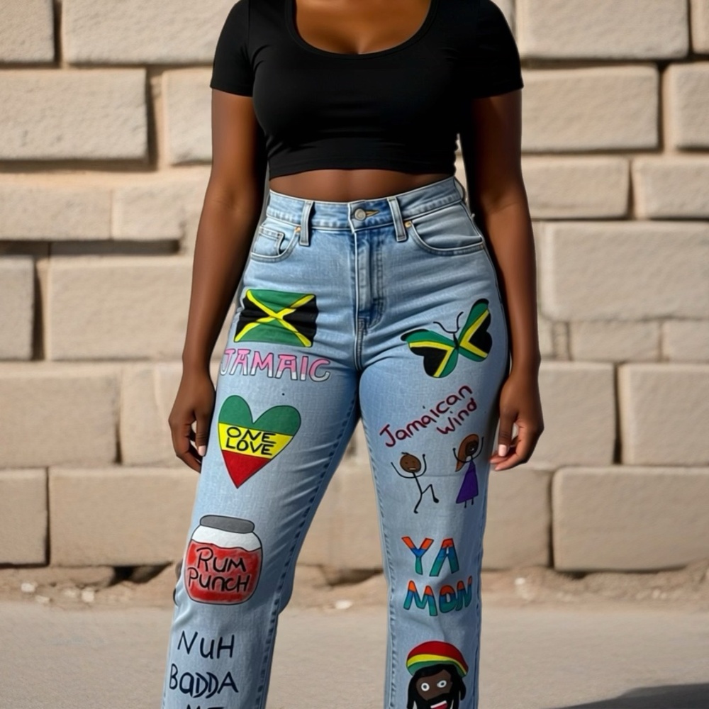 Graphic jeans